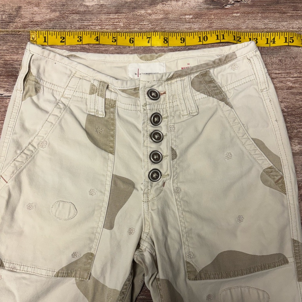 Anthropologie | VGUC Wanderer Cropped Camo High Rise Button Fly Jeans Pants, 27 - Picture 3 of 7
